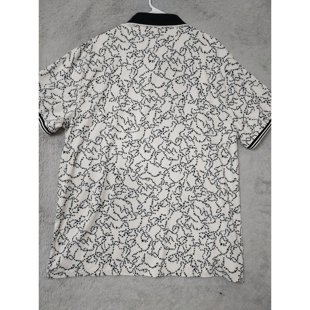 G FORE Polo Shirt Men XXL 2XL Golf Star Print Short Sleeve White Black Geometric - Picture 5 of 8